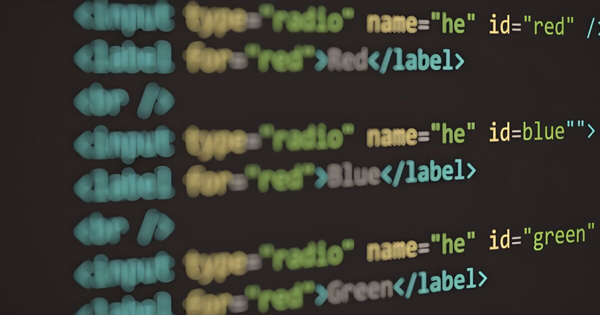 HTML code displayed on a screen, demonstrating web structure and syntax.