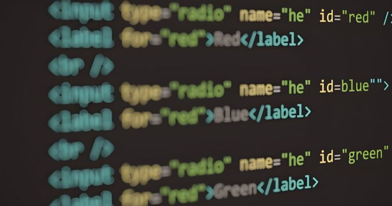 HTML code displayed on a screen, demonstrating web structure and syntax.